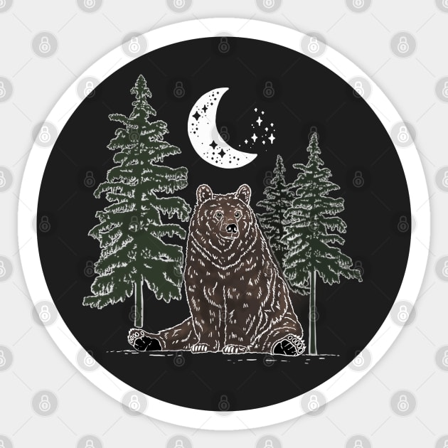 woodsy bear (color version) Sticker by CaityRoseArt